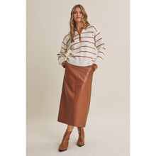 Load image into Gallery viewer, Modern Heritage Stripe Henley Twofer Sweater Top