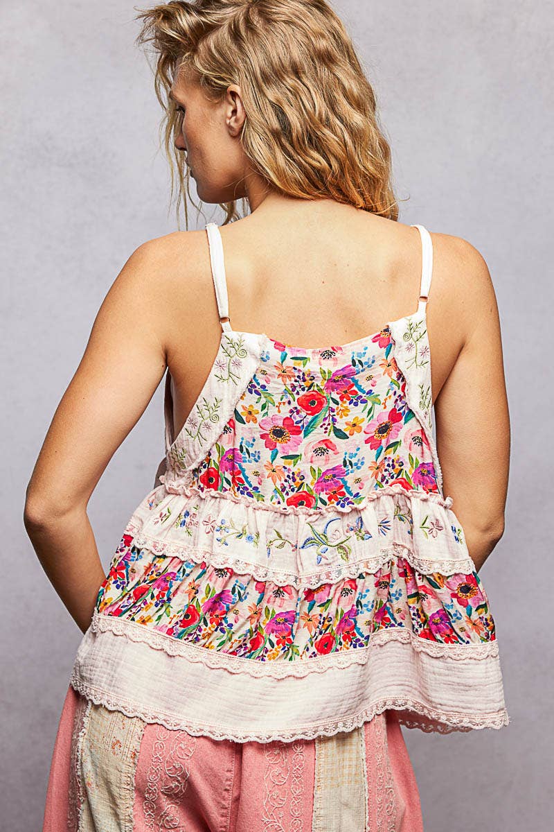 Daisy Drift Embroidered Tank