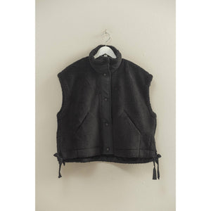 Cool Weather Vibes Sherpa Vest with Tie-Up Side Details