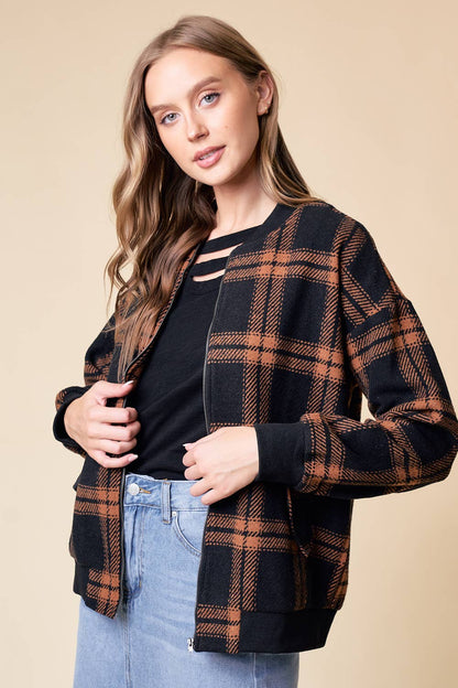 Harvest Checker Bomber Jacket