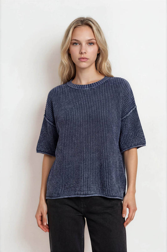 Faded Indigo Knit Sweater