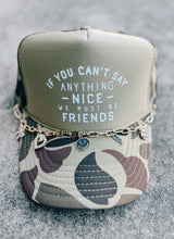 Load image into Gallery viewer, We Must Be Friends Trucker Hat w Chain
