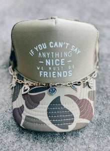 We Must Be Friends Trucker Hat w Chain