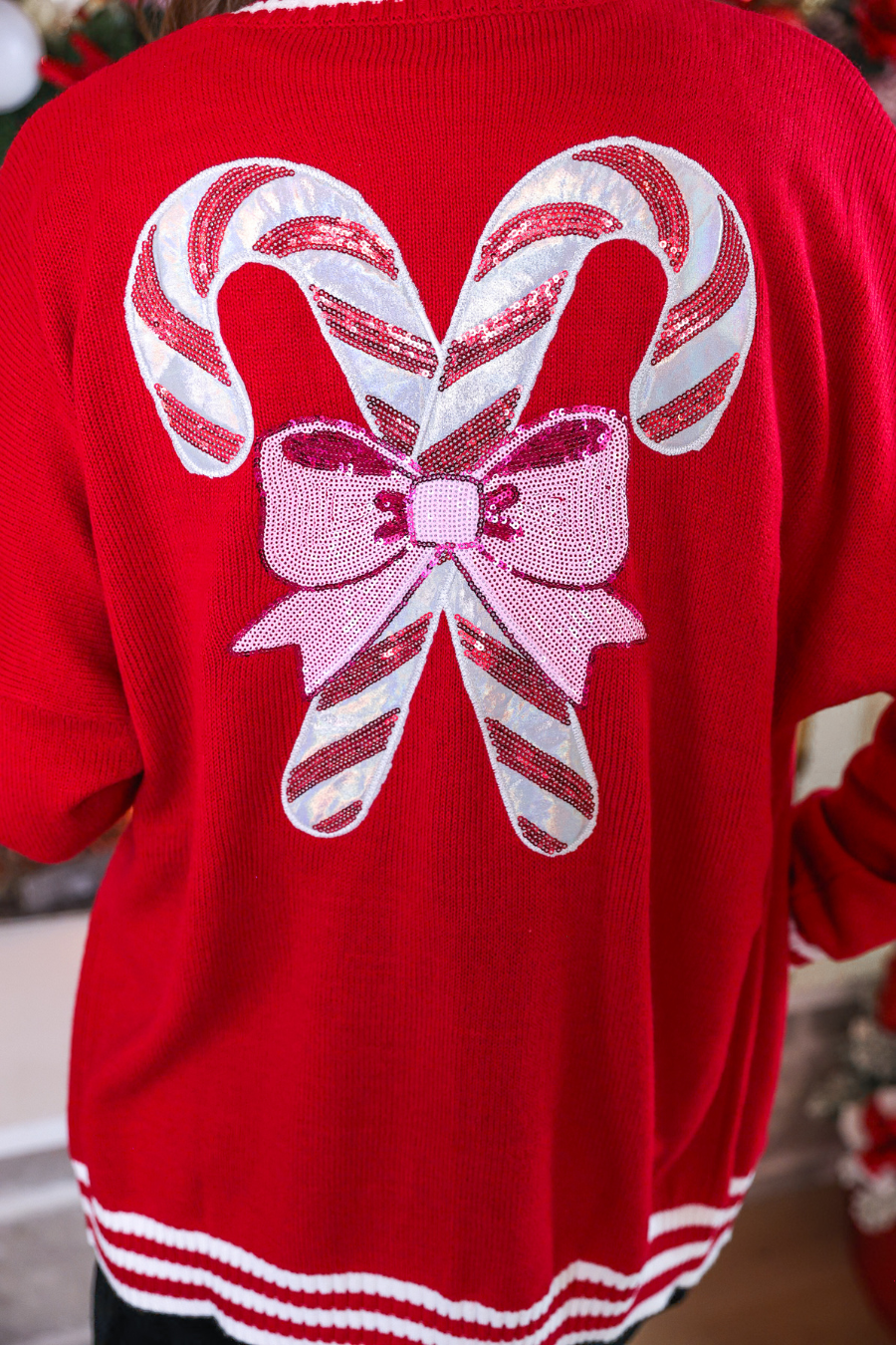 Candy Cane Relaxed Cardigan