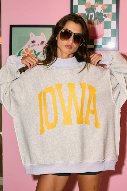 IOWA Reversible Mock Neck Sweatshirt