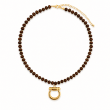 Load image into Gallery viewer, Horse Bit Wood Beaded Necklace