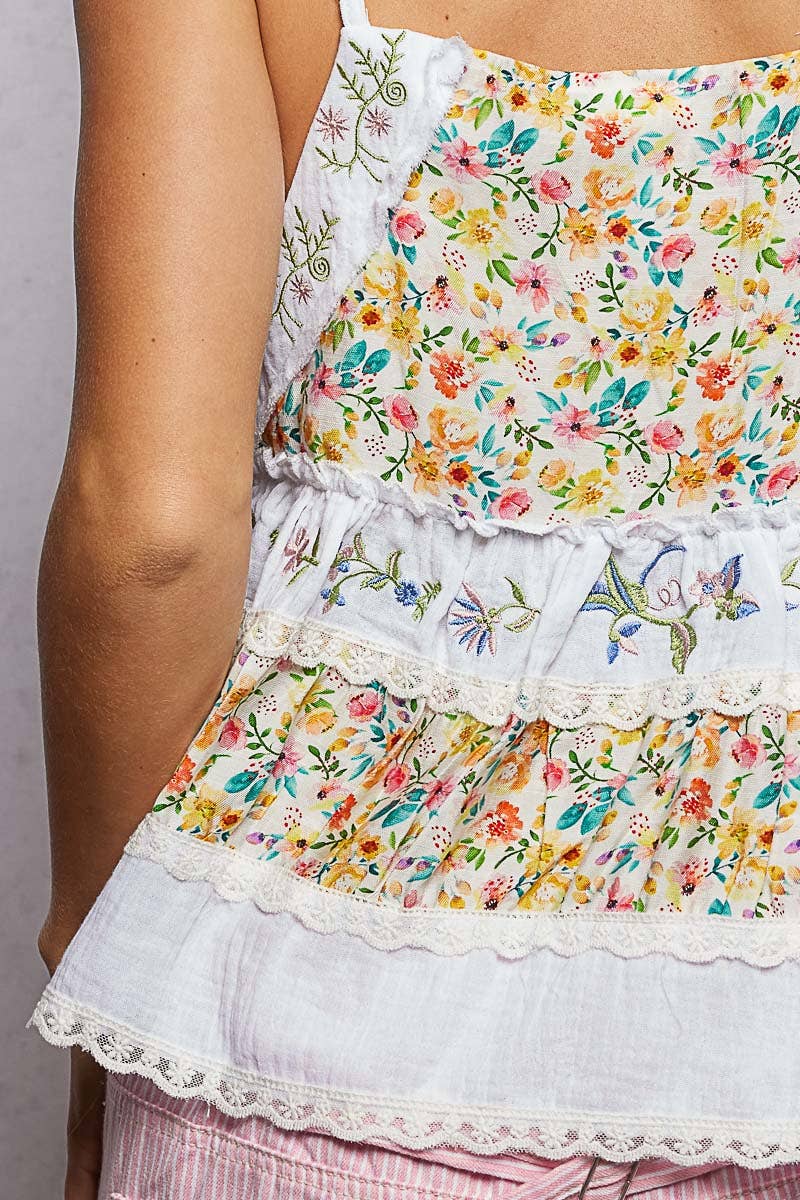 Daisy Drift Embroidered Tank