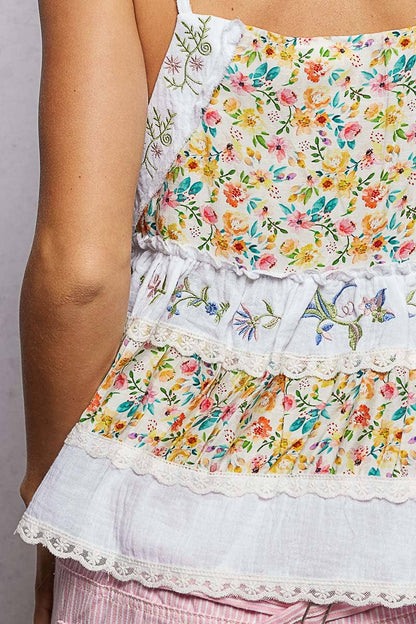 Daisy Drift Embroidered Tank