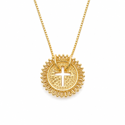 Shine Circle Cross Necklace