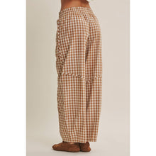 Load image into Gallery viewer, Easy Day Relaxed Gingham Cotton Barrel Leg Pants