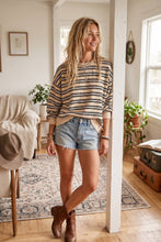 Load image into Gallery viewer, Oversized French Terry Striped Sweatshirt