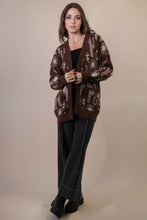 Load image into Gallery viewer, Oversized Western Graphic Knit Sweater Cardigan
