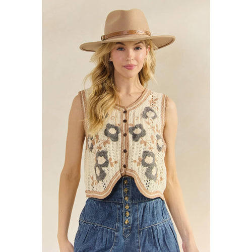 Desert Bloom Crochet Vest