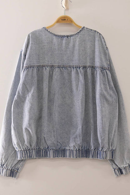 Blue Skies Ahead Tiered Denim Jacket