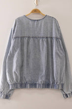 Load image into Gallery viewer, Blue Skies Ahead Tiered Denim Jacket
