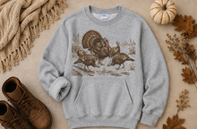 Load image into Gallery viewer, Vintage Retro Turkey Kangaroo Pocket Crewneck Sweatshirt