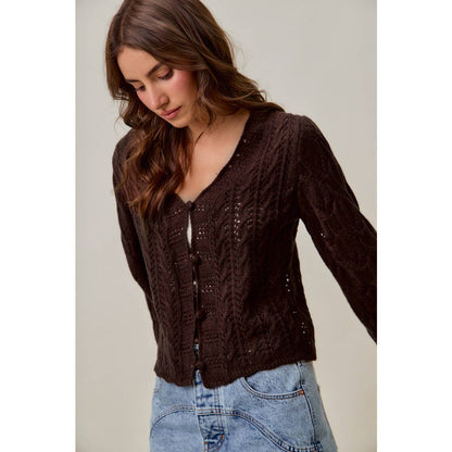 SWEATER WEAVING CARDIGAN TOP