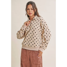 Load image into Gallery viewer, Spot On Polka Dot Half-Zip Pullover Sweatshirt