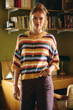 Load image into Gallery viewer, MAPLE STREET MULTI-STRIPE BUTTON-DOWN SWEATER CARDIGAN