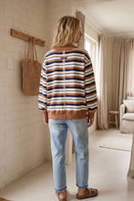 Load image into Gallery viewer, Fall In Line Oversized Striped Sweatshirt