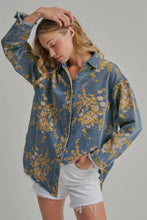 Load image into Gallery viewer, Wildflower Wishes Floral Denim Relaxed Shacket