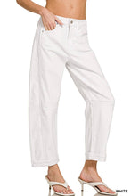 Load image into Gallery viewer, Splash of Color Barrel-Leg Cropped Denim Pants