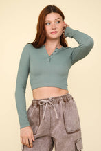 Load image into Gallery viewer, The Clean Slate Fitted Crop Henley Top