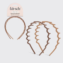 Load image into Gallery viewer, Recycled Plastic Zig Zag Headband 2pc - Neutral