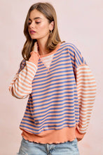Load image into Gallery viewer, Pop of Color Striped Pullover Top