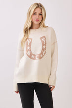 Load image into Gallery viewer, Western Horseshoe Cactus Knit Sweater