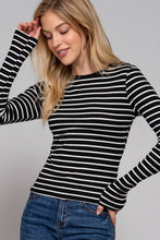 Load image into Gallery viewer, Stripes &amp; Vibes Long Sleeve Striped Knit Top