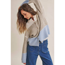 Load image into Gallery viewer, Morning Chai Color-block Sweater Cardigan