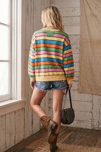 Load image into Gallery viewer, Oversized Mineral Washed Terry Stripe Pullover