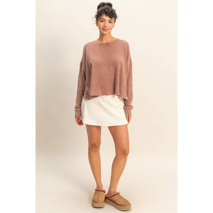 Can’t Crop the Feeling Open Back Knit Top