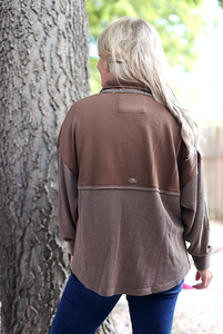 Ready or Not Waffle Quarter Zip - (Espresso)