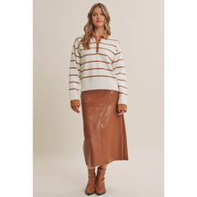 Load image into Gallery viewer, Modern Heritage Stripe Henley Twofer Sweater Top