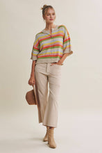 Load image into Gallery viewer, MAPLE STREET MULTI-STRIPE BUTTON-DOWN SWEATER CARDIGAN
