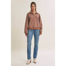 Load image into Gallery viewer, Spot On Polka Dot Half-Zip Pullover Sweatshirt