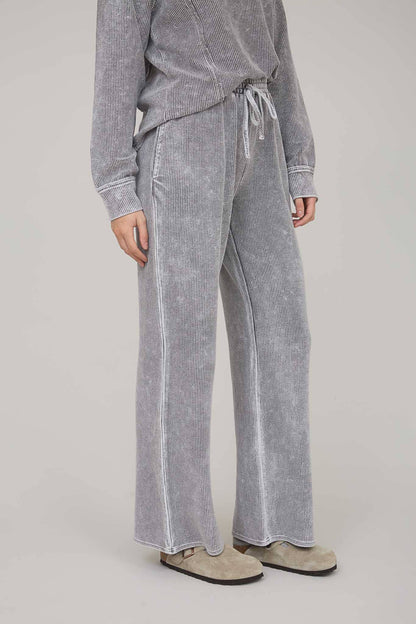 In My Comfy Era Mineral Washed High Waist Drawstring Lounge Pants
