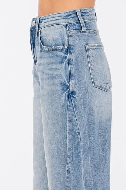 LM SIDE SEAM DETAILING HIGH RISE COMFORT BARREL JEANS