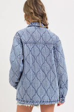 Load image into Gallery viewer, Stitched to Perfection Oversized Quilted Denim Jacket