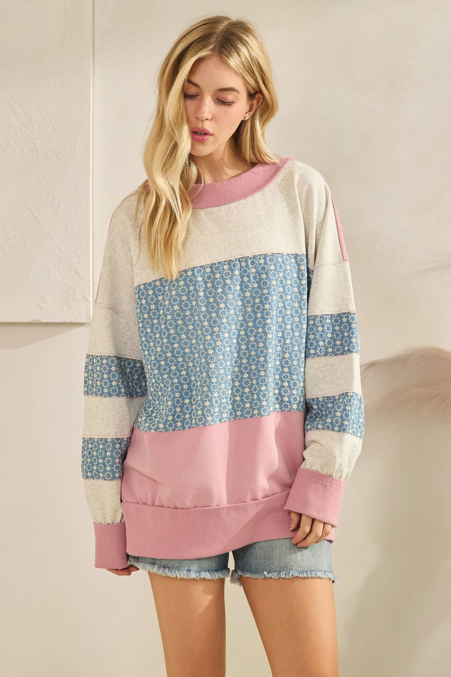 Retro Patchwork Sweatshirt