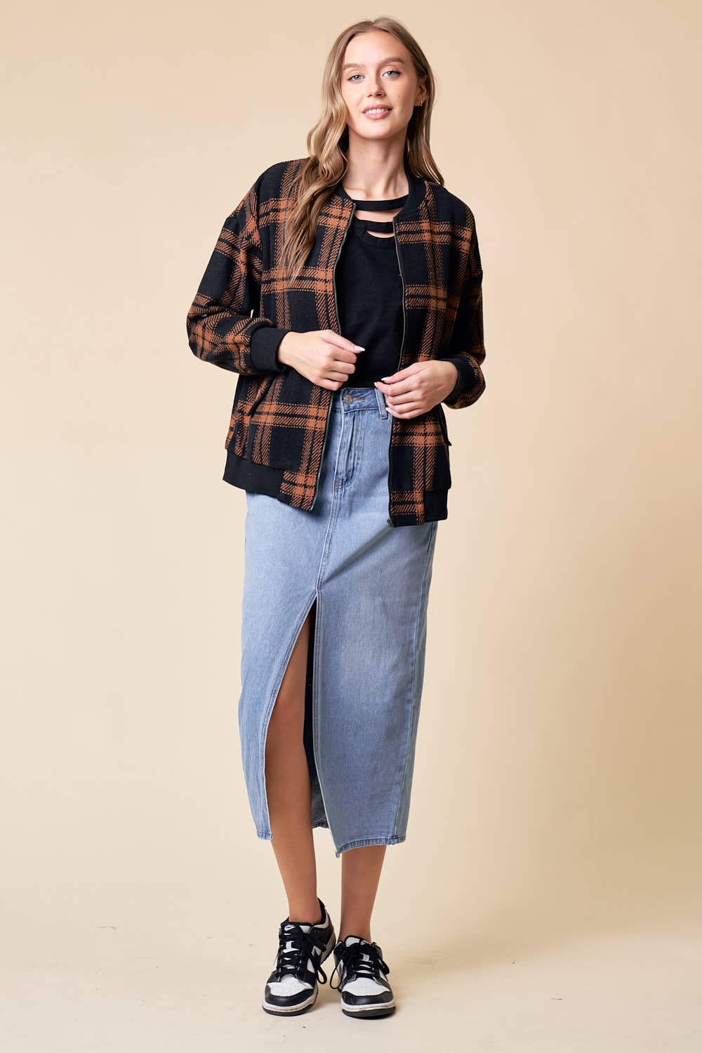 Harvest Checker Bomber Jacket