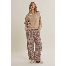 Load image into Gallery viewer, Easy Day Relaxed Gingham Cotton Barrel Leg Pants