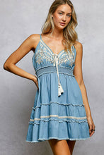 Load image into Gallery viewer, Southern Stitch Denim Embroidered Dress