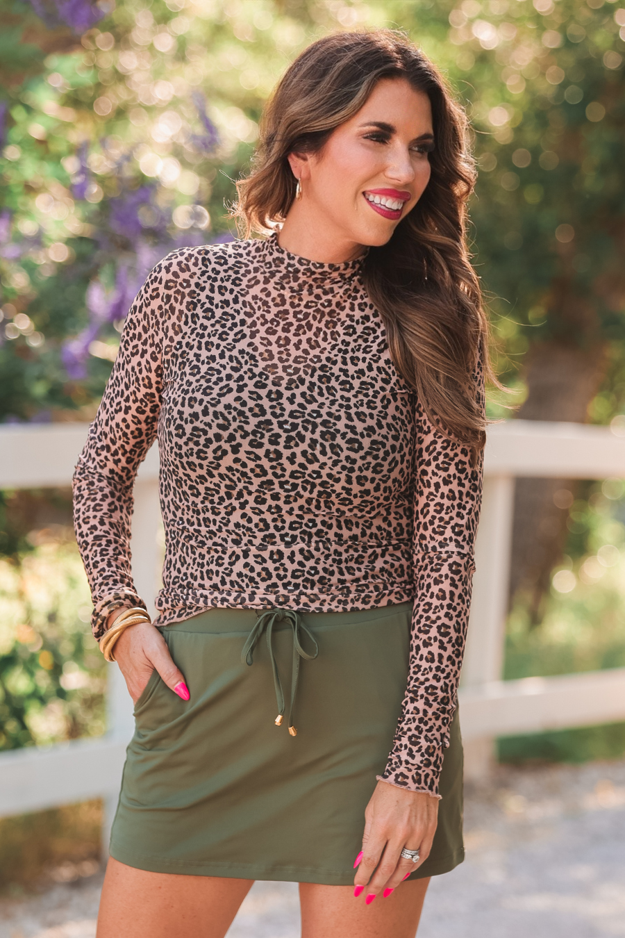 All Meshed Up Top- Leopard