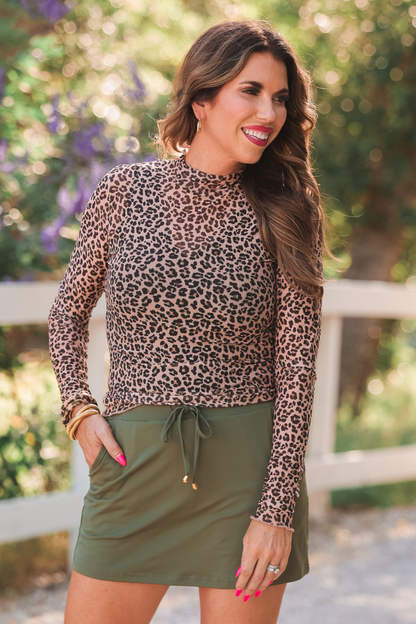 All Meshed Up Top- Leopard