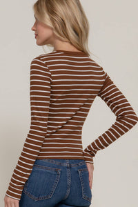 Stripes & Vibes Long Sleeve Striped Knit Top