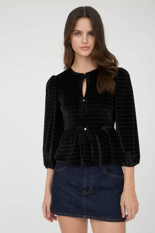 Put A Bow On It Velvet Top