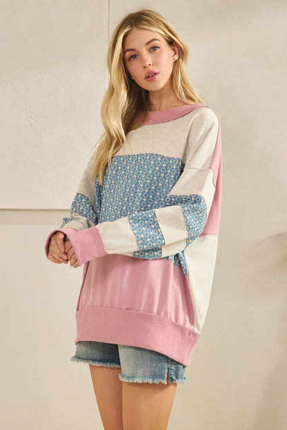 Retro Patchwork Sweatshirt